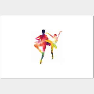 Dancing Couple Silhouettes Posters and Art